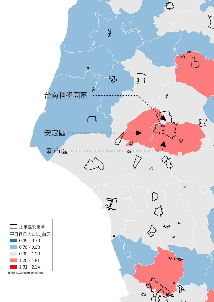 GIS-電信信令-平日假日人口-安定新市-台南科學園區